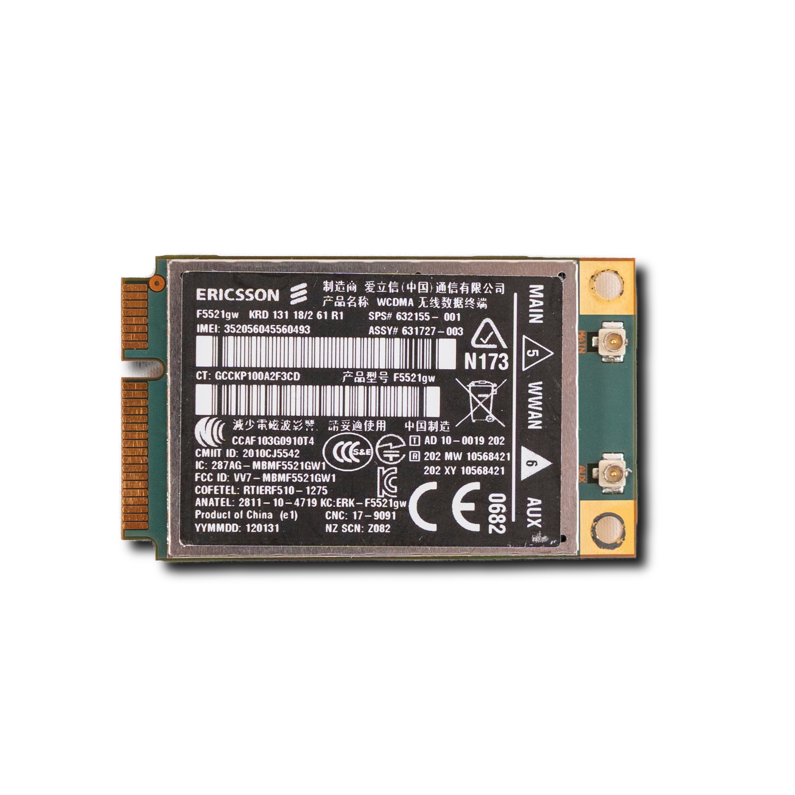 HP 8460p 2560p 6560b 8540p 632155-001 F5521gw WWAN 3G Modem Originale